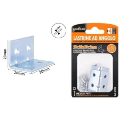 SET 4 PZ LASTRINE LASTRINA AD ANGOLO ANGOLARE 20X20X30X2MM CON VITI MOBILI 57118
