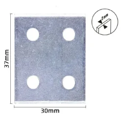 SET 4 PZ LASTRINE LASTRINA PIASTRA DI GIUNZIONE 37X30X2MM CON VITI MOBILI 57136