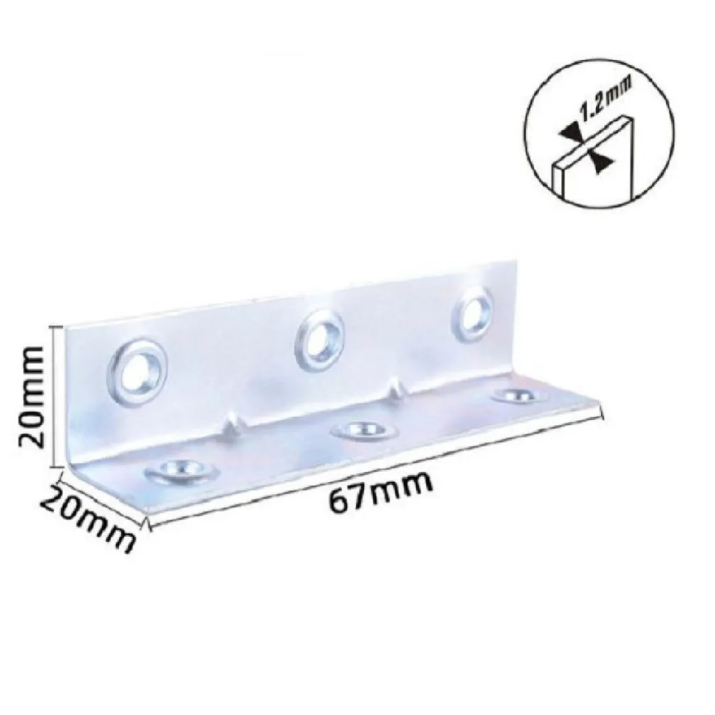 SET 4 PZ LASTRINE LASTRINA AD ANGOLO ANGOLARE 67X20X20X1.2MM VITI MOBILI 57129