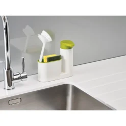 SET 2 PZ ORGANIZER PER LAVELLO DISPENSER DI SAPONE LIQUIDO + CONTENITORE SPUGNE