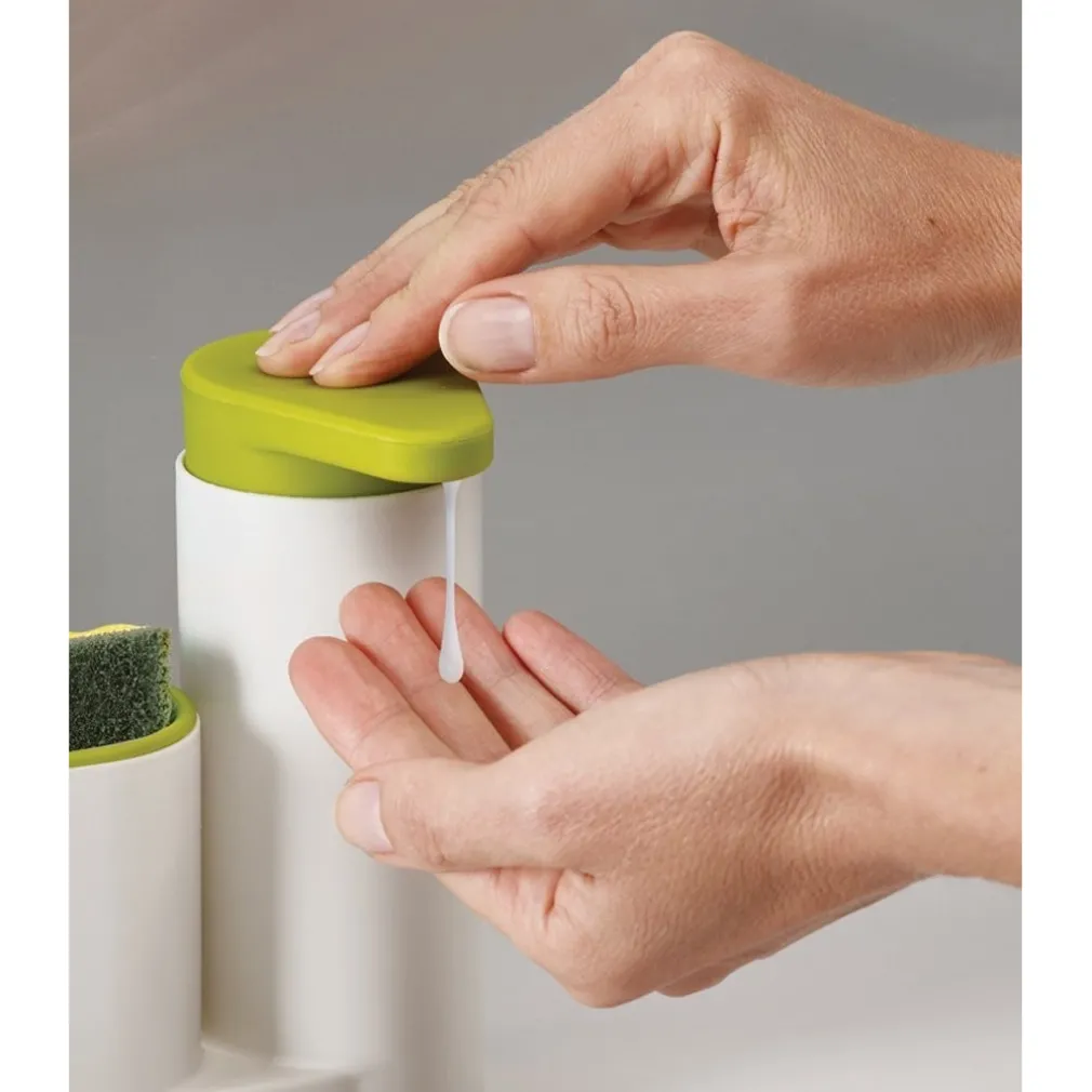 SET 2 PZ ORGANIZER PER LAVELLO DISPENSER DI SAPONE LIQUIDO + CONTENITORE SPUGNE