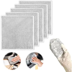 SET 10 PZ PANNI IN FILO METALLICO ANTIGRAFFIO PER PULIRE PIATTI LAVELLI MULTIUSO