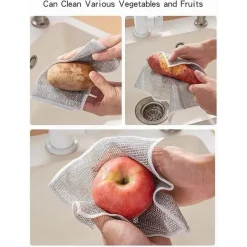 SET 10 PZ PANNI IN FILO METALLICO ANTIGRAFFIO PER PULIRE PIATTI LAVELLI MULTIUSO