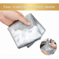 SET 10 PZ PANNI IN FILO METALLICO ANTIGRAFFIO PER PULIRE PIATTI LAVELLI MULTIUSO