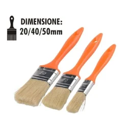 SET 3 PZ PENNELLI PIATTI PER PITTURA DIMENSIONI 20/40/50MM MANICO PLASTICA 90308