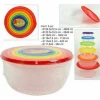 SET 6 PZ PEZZI CONTENITORI IN PLASTICA TONDI CON COPERCHIO PER ALIMENTI