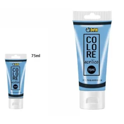 SET 6 PZ PITTURA ACRILICA VERNICE CONFEZIONE COLORE ACQUAMARINA TUBO 75 ML 07502