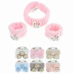 SET 3 PZ POLSINI FASCIA PER CAPELLI VARI MODELLI LAVAGGIO VISO TRATTAMENTI 10757