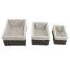 SET 3 PZ PORTA OGGETTI ORGANIZER CESTINO INTRECCIATO VIMINI CON FODERA IN TESSUTO 79157