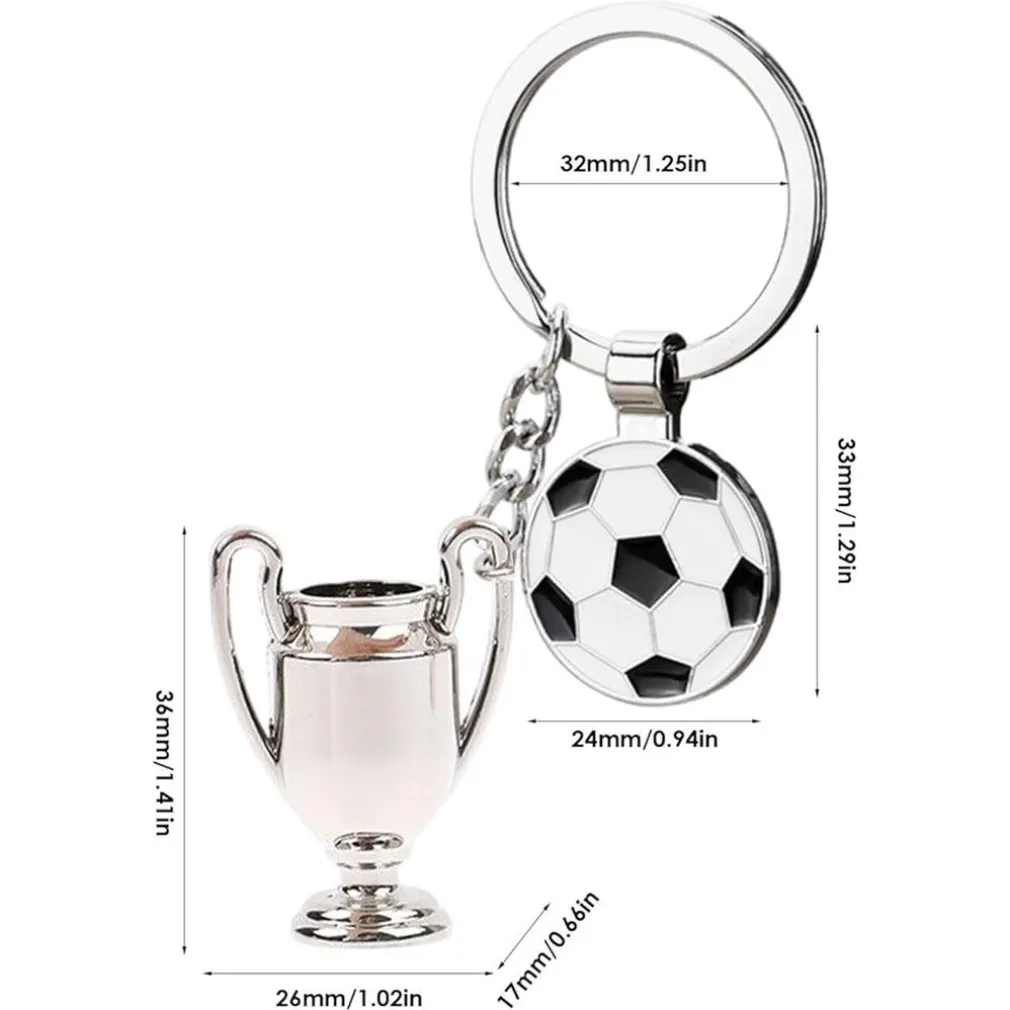 SET 12 PZ PORTACHIAVI DA CALCIO CON PALLONE COPPA PER UOMO DONNA SPORTIVO BOMBONIERE