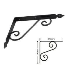 SET 2 PZ REGGIMENSOLA SUPPORTO STAFFA ANGOLIERE FANTASIA 240X190 MM NERA 91278