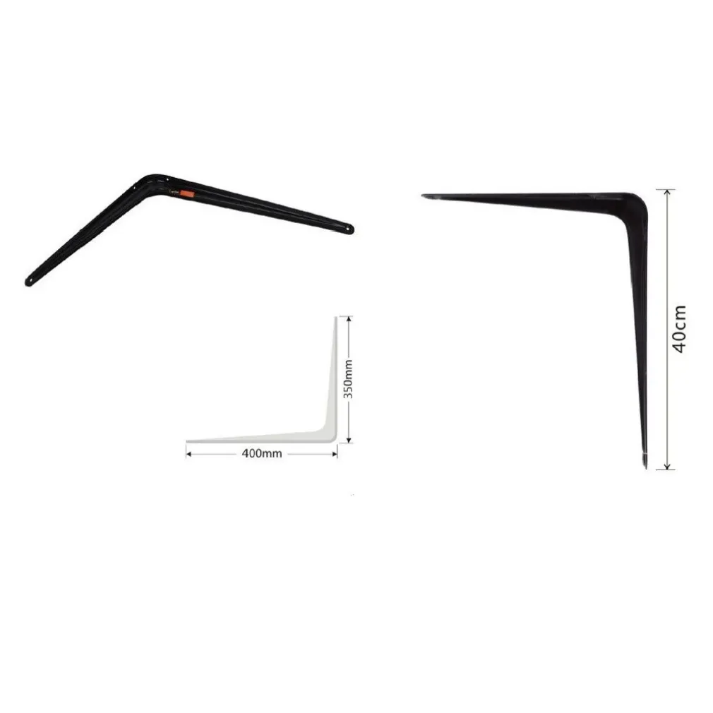 SET 2 PZ REGGIMENSOLA SUPPORTO STAFFA TRIANGOLO MENSOLA METALLO 40 CM NERO 91275