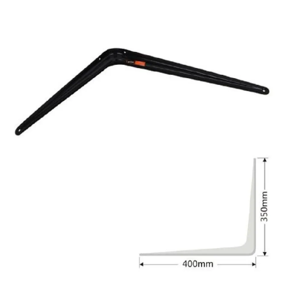 SET 2 PZ REGGIMENSOLA SUPPORTO STAFFA TRIANGOLO MENSOLA METALLO 40 CM NERO 91275