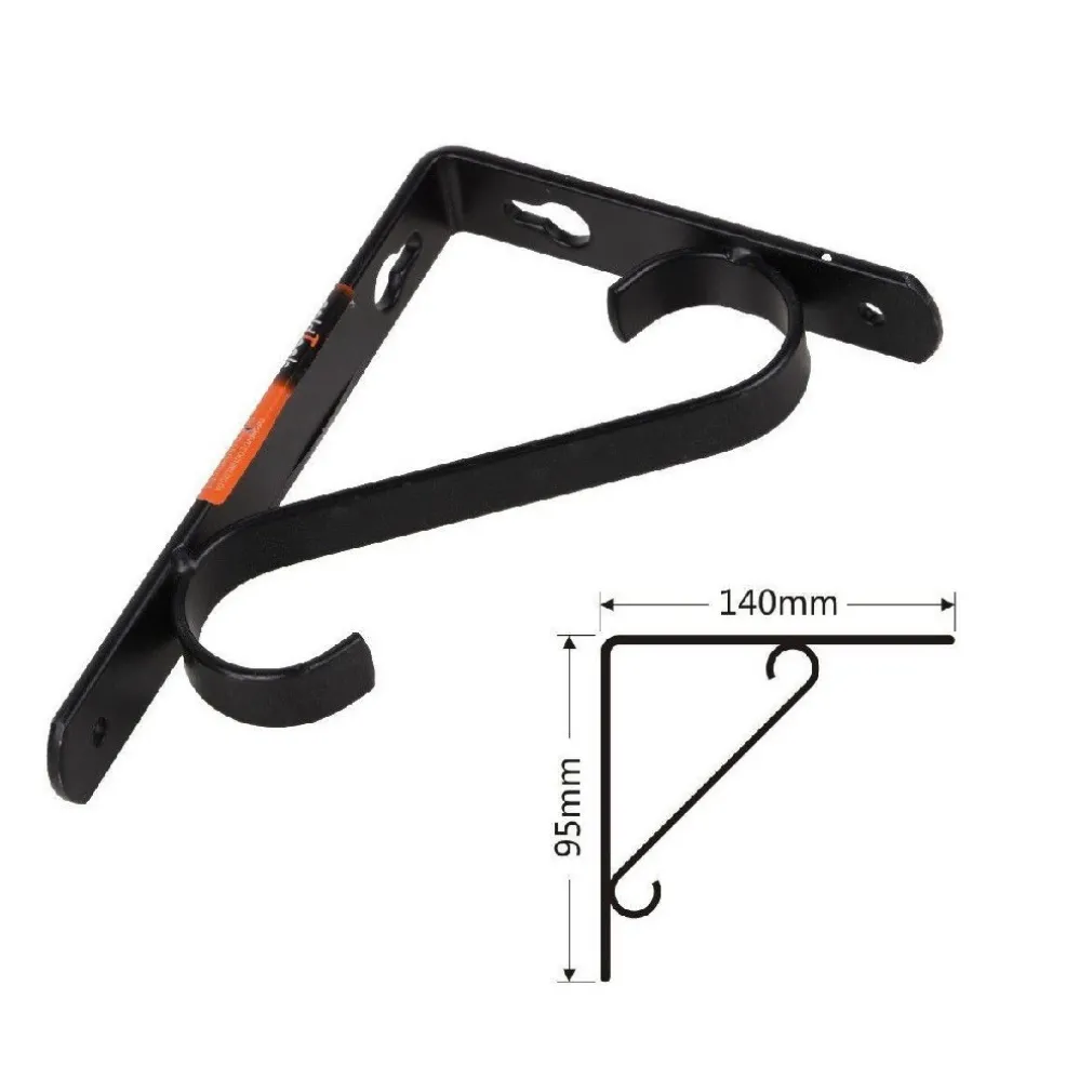 SET 2 PZ REGGIMENSOLA SUPPORTO STAFFA ANGOLIERE RINFORZO 140 X 95 MM NERA 91284