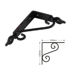 SET 2 PZ REGGIMENSOLA SUPPORTO STAFFA ANGOLIERE FANTASIA 145X110MM NERA 91276