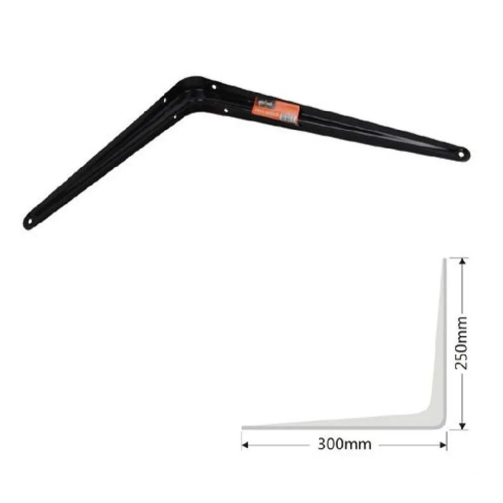 SET 2 PZ REGGIMENSOLA SUPPORTO STAFFA TRIANGOLO MENSOLA METALLO 30 CM NERO 91273