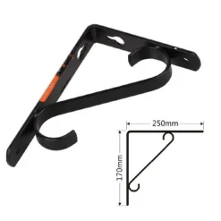 SET 2 PZ REGGIMENSOLA SUPPORTO STAFFA ANGOLIERE RINFORZO 250 X 170 MM NERA 91286