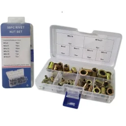 SET 50 PZ RIVETTI BORCHIE FILETTATI PER RIVETTATRICE IN RAME M3 M4 M5 M6 M8 M10