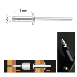 SET 46 PZ RIVETTI RIVETTO 3.2X9MM ACCESSORI BRICOLAGE FERRAMENTA FAI DA TE 94950