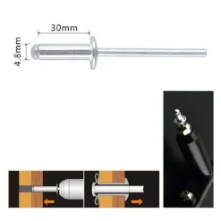 SET 9 PZ RIVETTI RIVETTO 4.8X30MM ACCESSORI BRICOLAGE FERRAMENTA FAI DA TE 90826