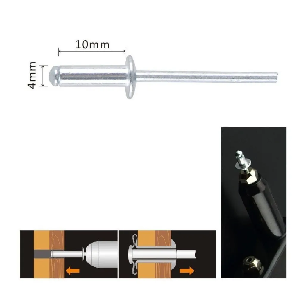 SET 20 PZ RIVETTI RIVETTO 4X10MM ACCESSORI BRICOLAGE FERRAMENTA FAI DA TE 90816