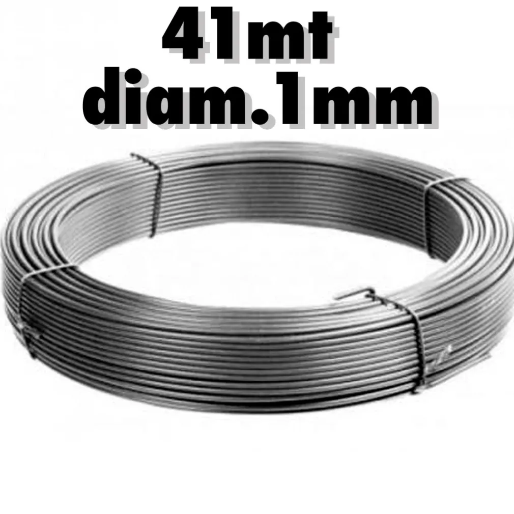 SET 2 PZ. ROTOLI FILO DI FERRO 41 MT CIASCUNO SPESSORE DIAMETRO 1MM ACCIAIO ZINCATO
