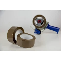 SET 6 PZ ROTOLI NASTRO ADESIVO PACCHI 50MMX132MT SILENZIOSO IMBALLO COLORE AVANA