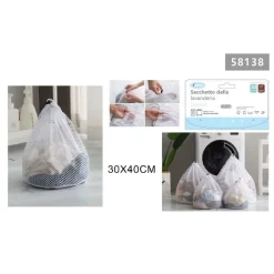 SET 2 PZ SACCHETTO PER LAVANDERIA BUCATO BORSA A RETE BIANCHERIA 30X40 CM 58138