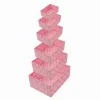 SET 6 PZ SCATOLA IN TESSUTO ORGANIZER ARMADIO SCAFFALI PORTA OGGETTI ROSA 79071