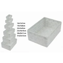 SET 6 PZ SCATOLA IN TESSUTO ORGANIZER SCAFFALI PORTA OGGETTI GRIGIO CHIARO 79066