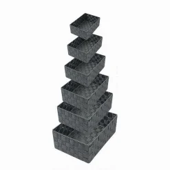 SET 6 PZ SCATOLA IN TESSUTO ORGANIZER SCAFFALI PORTA OGGETTI GRIGIO SCURO 79068