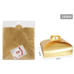 SET 3 PZ SCATOLA PORTA TORTA ORO 36X36CM PER DOLCI PASTE PASTICCERIA FESTA 58009