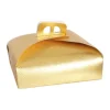 SET 3 PZ SCATOLA PORTA TORTA ORO 33X33CM PER DOLCI PASTE PASTICCERIA FESTA 58008
