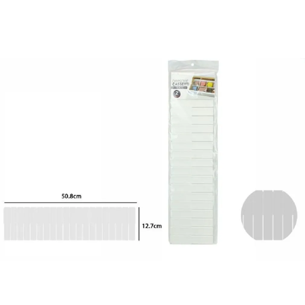 SET 2 PZ SEPARATORI DIVISORI PER CASSETTI ARMADIO IN PLASTICA 50,8X12,7CM 71390