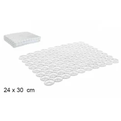 SET 12 PZ TAPPETO TAPPETINO LAVELLO PLASTICA AD ANELLI CUCINA 30 X 24 CM BIANCO
