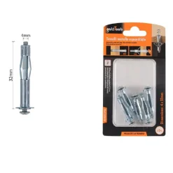 SET 5 PZ TASSELLI METALLICI ESPANDIBILI VITI A ESPANSIONE STILE I 4 X 32MM 92848