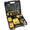 SET 78 PZ TRAPANO AVVITATORE A BATTERIA 24V LITIO RICARICABILE ACCESSORI VALIGIA