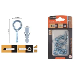 SET 6 PZ VITE A OCCHIELLO CHIUSO 20X42MM + TASSELLI CON ALETTE TASSELLO M8 90727