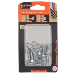 SET 9 PZ VITE VITI PER ESTERNO A TESTA ESAGONALI 6 X 20MM CON DADI DADO M6 90915
