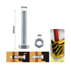 SET 9 PZ VITE VITI PER ESTERNO A TESTA ESAGONALI 6 X 20MM CON DADI DADO M6 90915