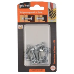 SET 10 PZ VITE VITI PER ESTERNO A TESTA ESAGONALI 6X16MM CON DADI DADO M6 90914