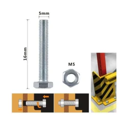 SET 13 PZ VITE VITI PER ESTERNO A TESTA ESAGONALI 5X16MM CON DADI DADO M5 90909
