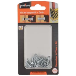 SET 18 PZ VITE VITI PER ESTERNO A TESTA ESAGONALI 4X12MM CON DADI DADO M4 90903