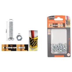 SET 13 PZ VITI VITE TESTA A CROCE TONDA 6X10 MM CON DADI DADO ESAGONALE M6 90973