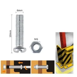 SET 13 PZ VITI VITE TESTA A CROCE TONDA 6X10 MM CON DADI DADO ESAGONALE M6 90973