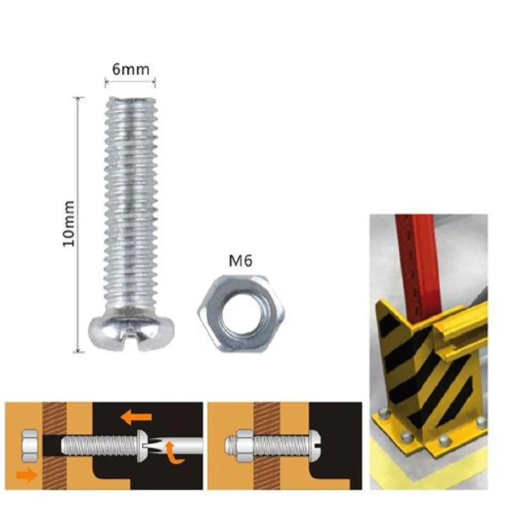 SET 13 PZ VITI VITE TESTA A CROCE TONDA 6X10 MM CON DADI DADO ESAGONALE M6 90973