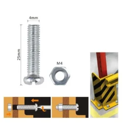 SET 19 PZ VITI VITE TESTA A CROCE TONDA 4X25MM CON DADI DADO ESAGONALE M4 90962