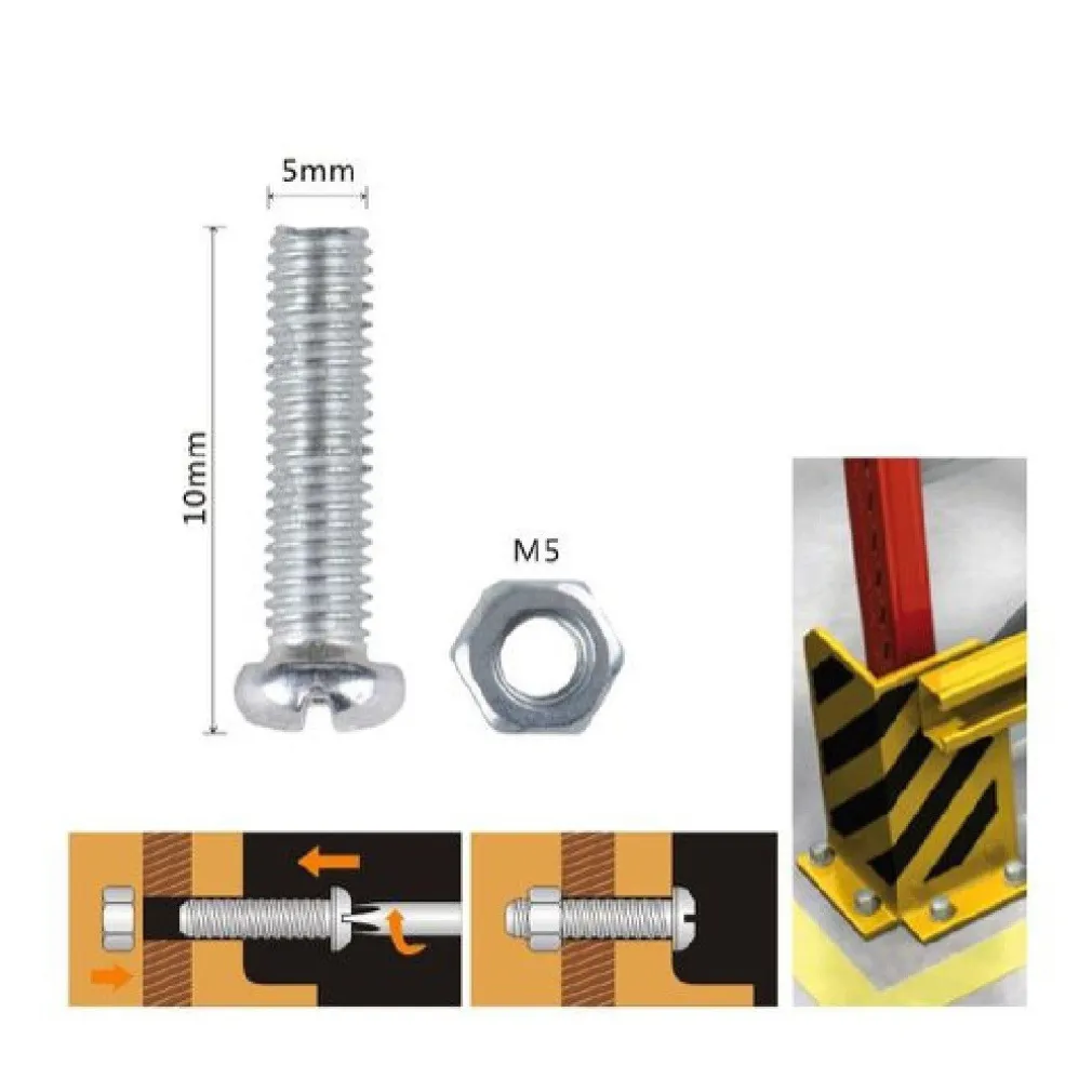 SET 21 PZ VITI VITE TESTA A CROCE TONDA 5X10 MM CON DADI DADO ESAGONALE M5 90965