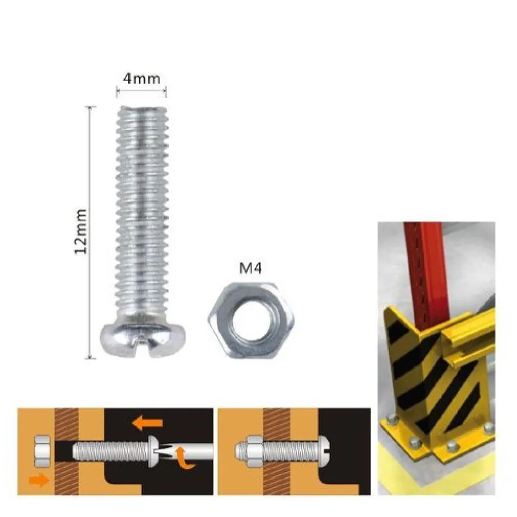 SET 27 PZ VITI VITE TESTA A CROCE TONDA 4X12 MM CON DADI DADO ESAGONALE M4 90959