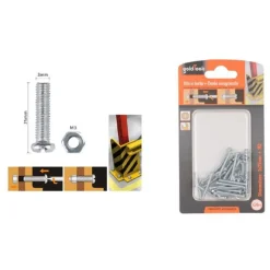 SET 26 PZ VITI VITE TESTA A CROCE TONDA 3X25MM CON DADI DADO ESAGONALE M3 90955